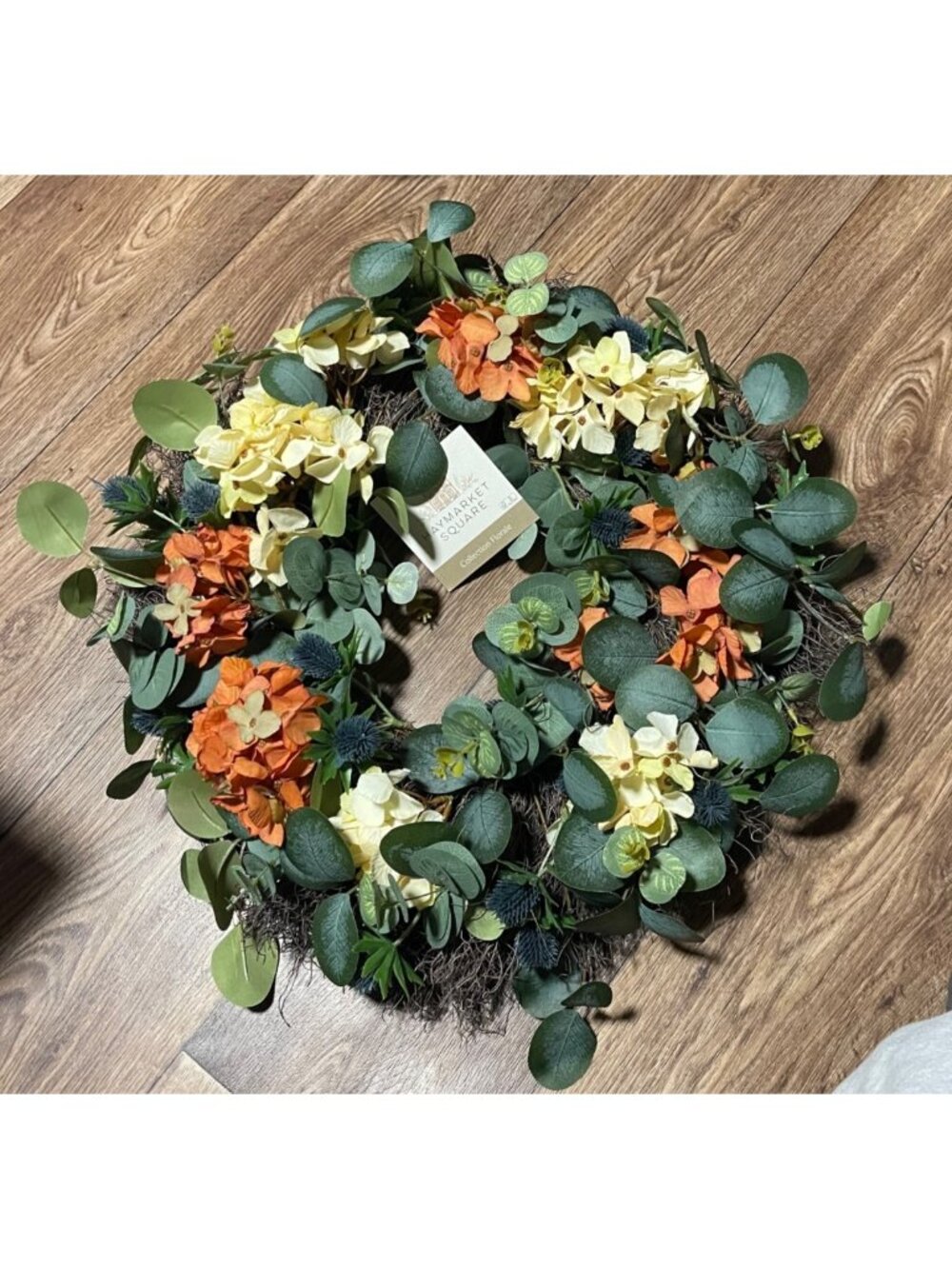 Haymarket Square Floral Collecetion Artificial Flower Wreath With Greenery